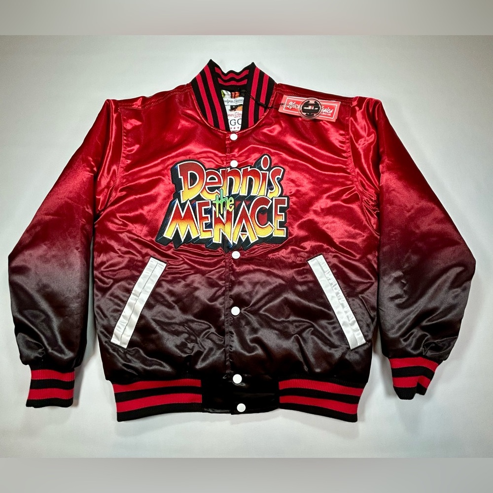 NWT Headgear Classics Dennis The Menace Gradient Satin Bomber Jacket Men’s Small